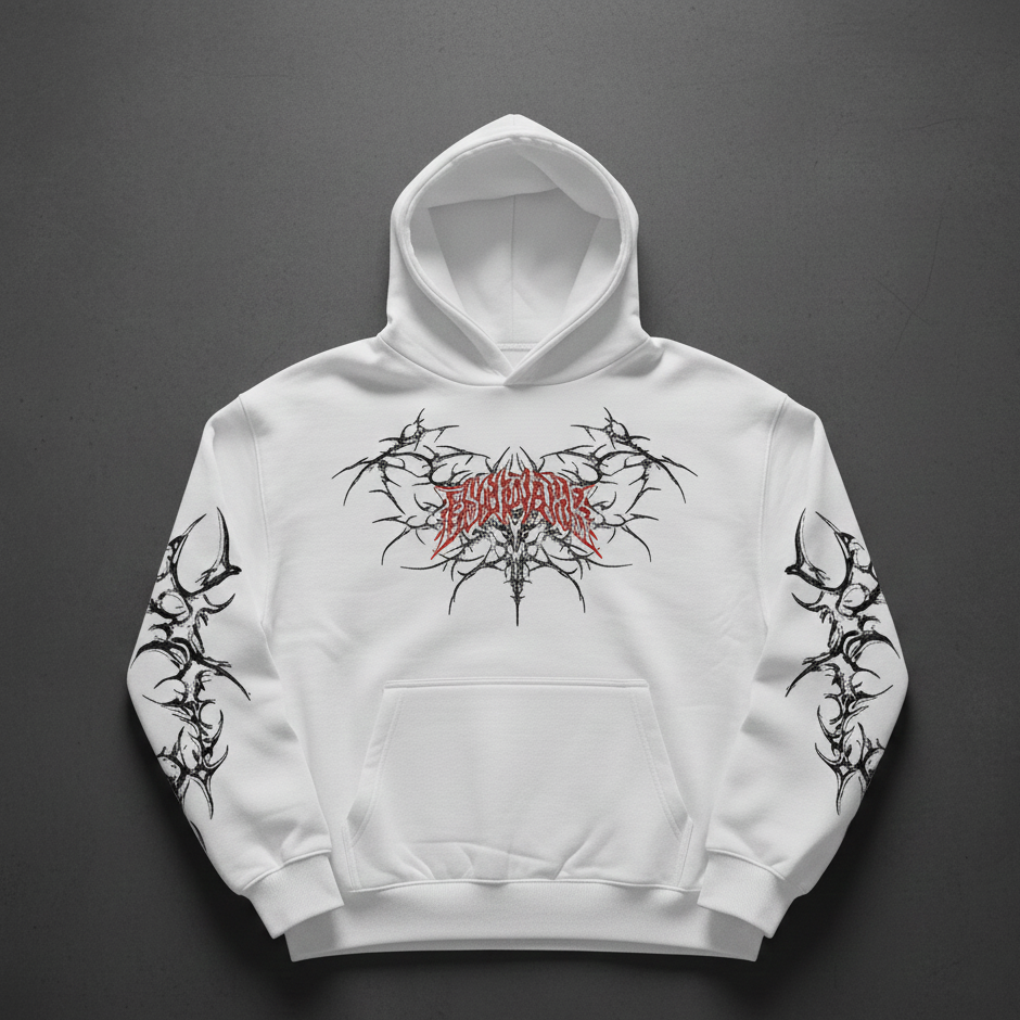 RITUAL VEINS UNISEX HOODIE - WHITE