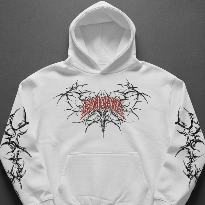 RITUAL VEINS UNISEX HOODIE - WHITE
