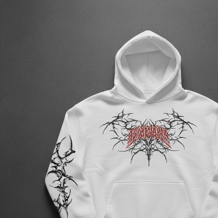 RITUAL VEINS UNISEX HOODIE - WHITE